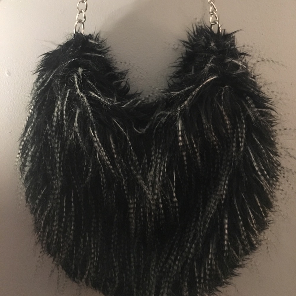 Faux fur hobo bag